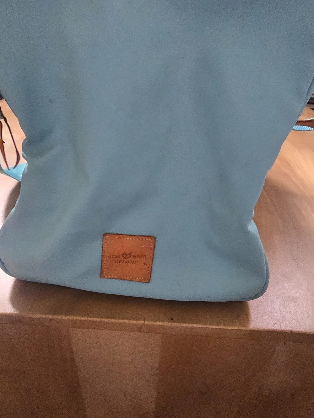 Jon Hart Design Medium Square Duffel Bag Aqua Blue Travel Weekender BCT Monogram - Picture 3 of 14